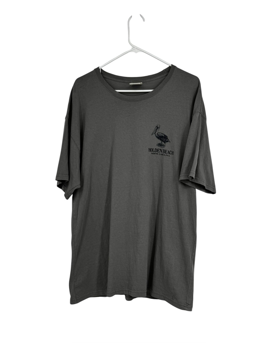 Comfort Wash Size Large Gray Cotton Holden Beach Pelican Short Sleeve T-Shirt